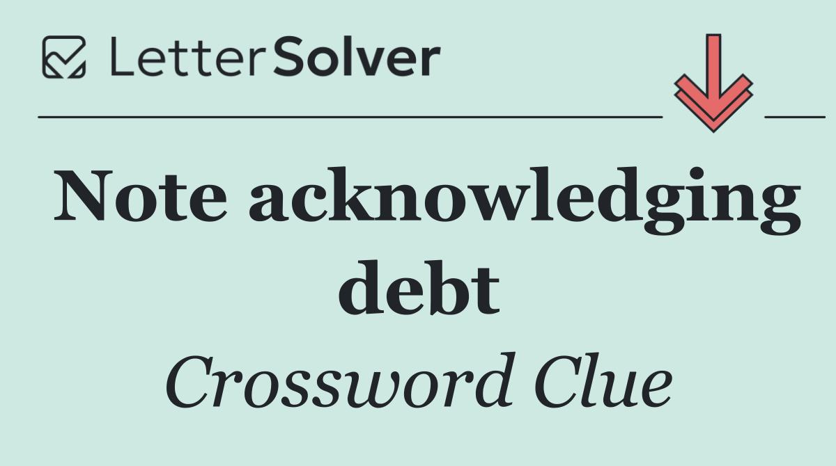 Note acknowledging debt