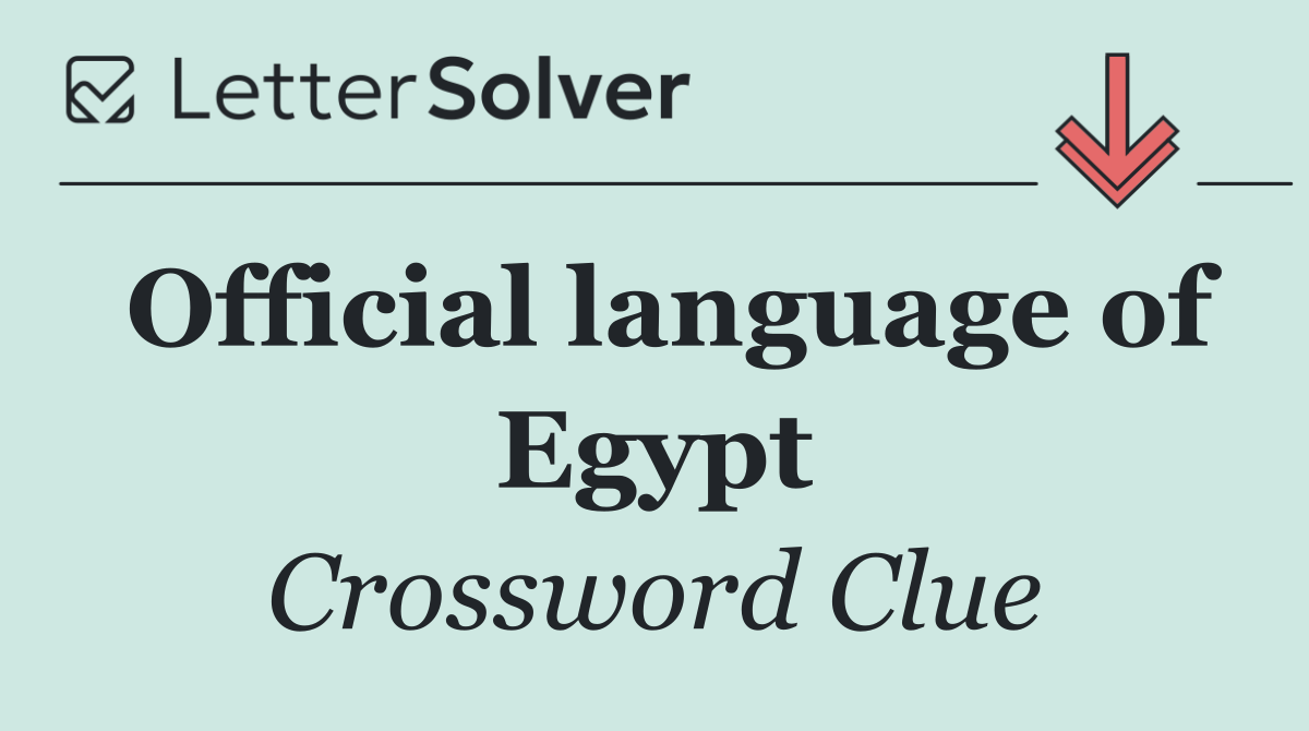 Official language of Egypt