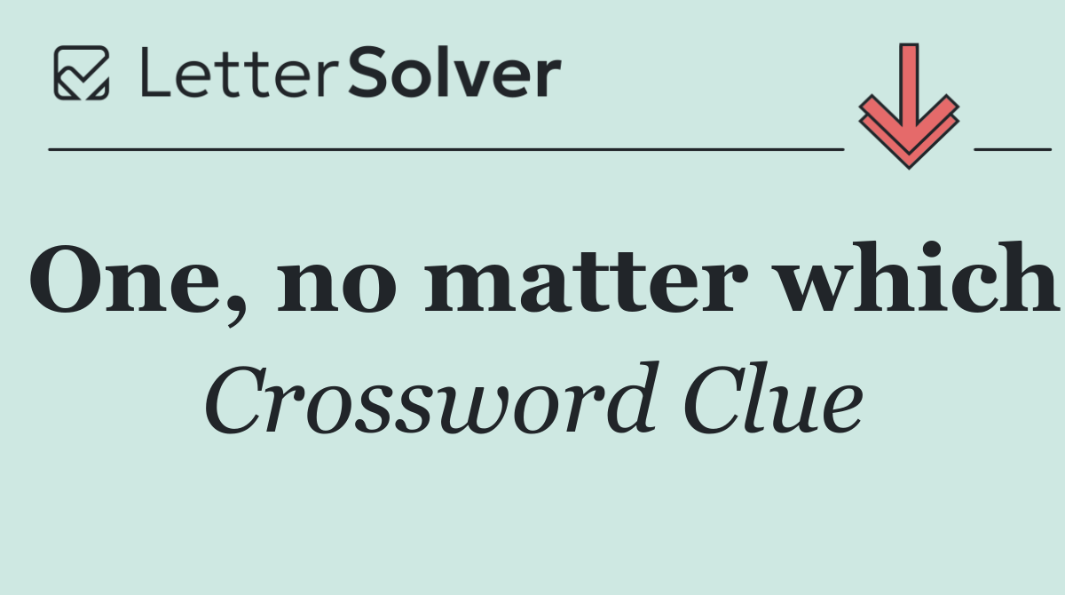 One, no matter which