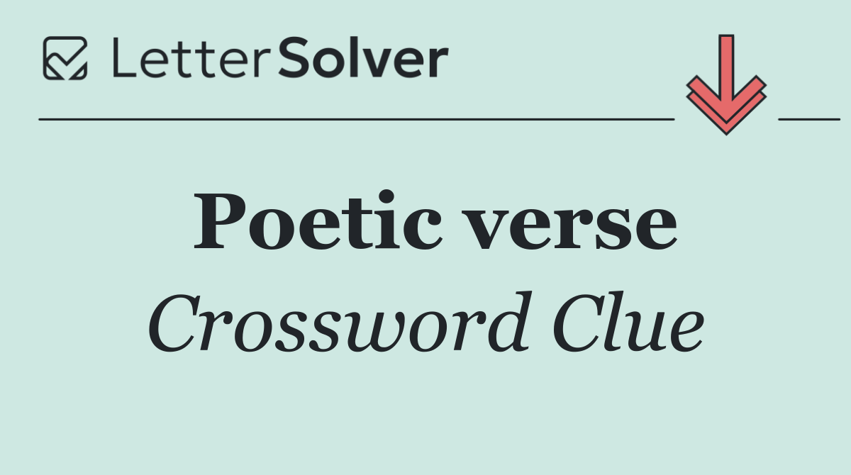 Poetic verse