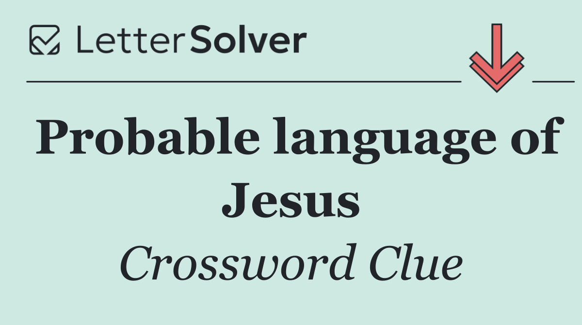Probable language of Jesus