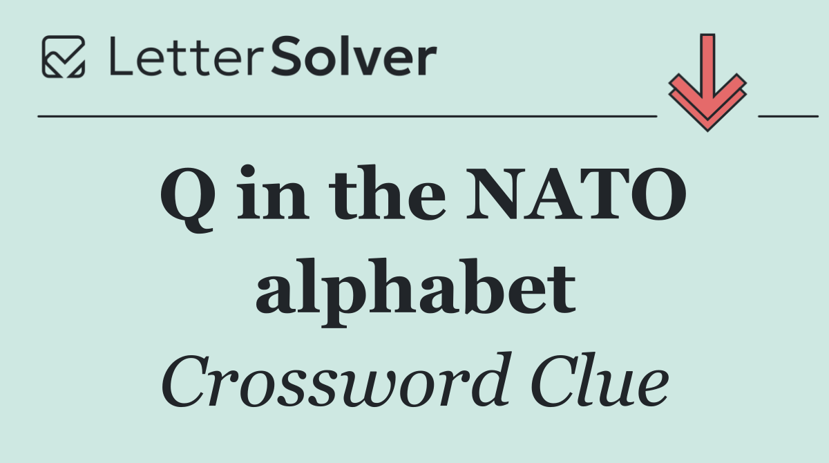 Q in the NATO alphabet