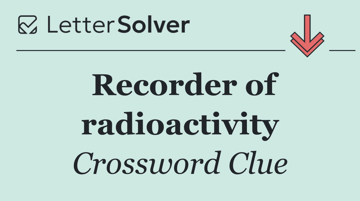 Recorder of radioactivity