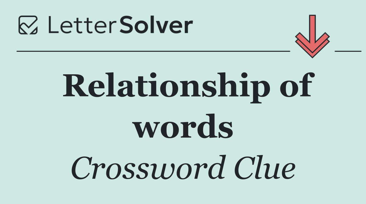 Relationship of words
