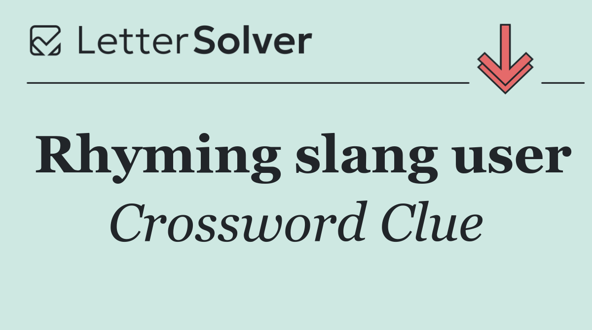 Rhyming slang user