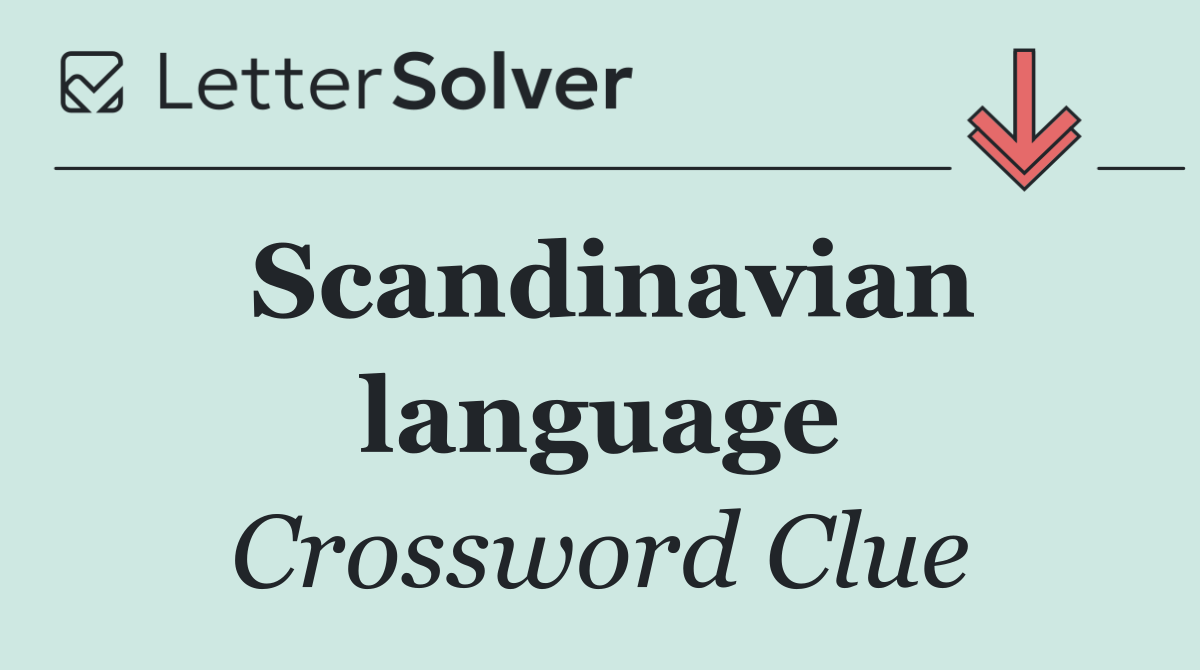 Scandinavian language