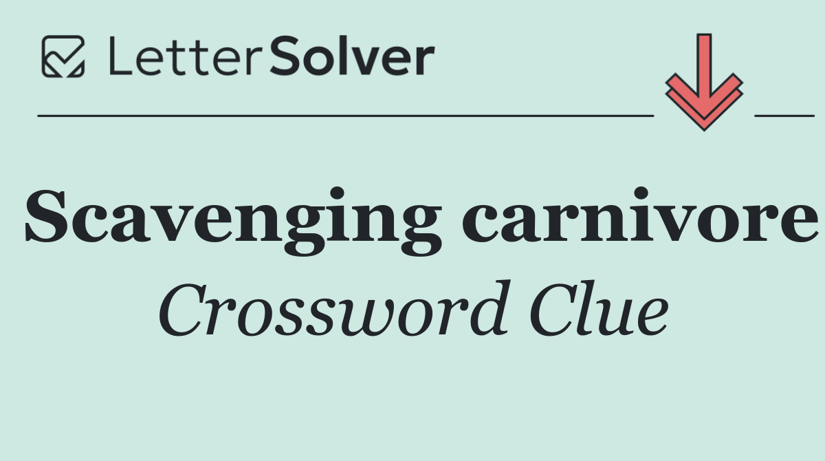 Scavenging carnivore