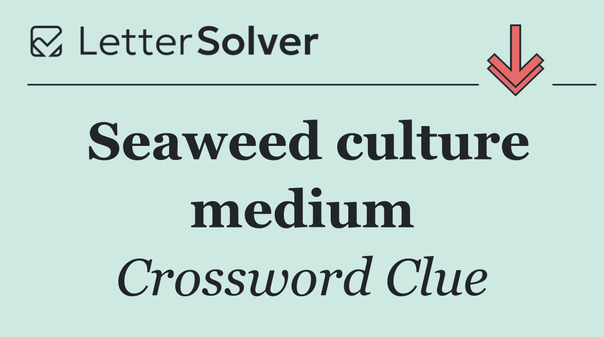 Seaweed culture medium