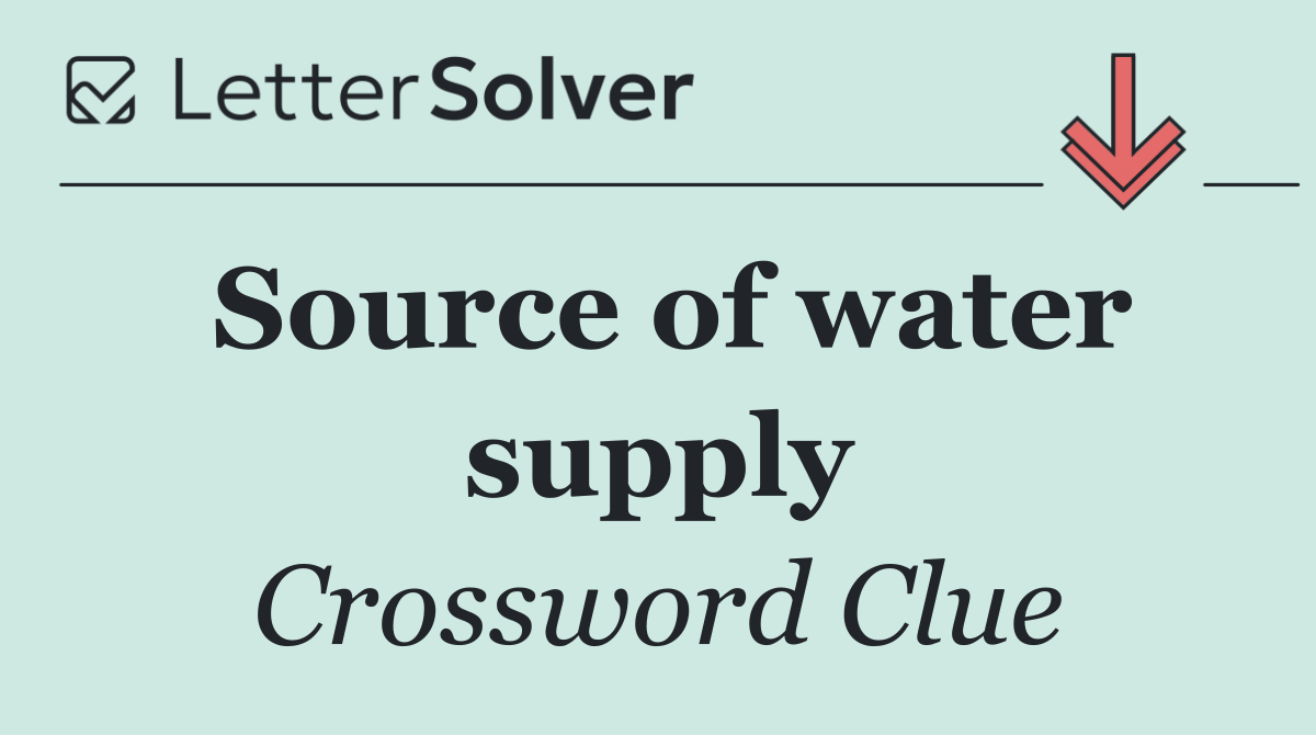 Source of water supply