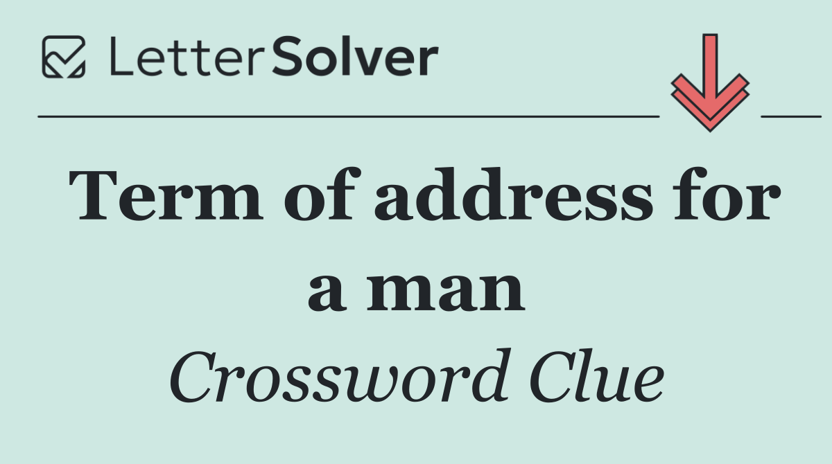 Term of address for a man