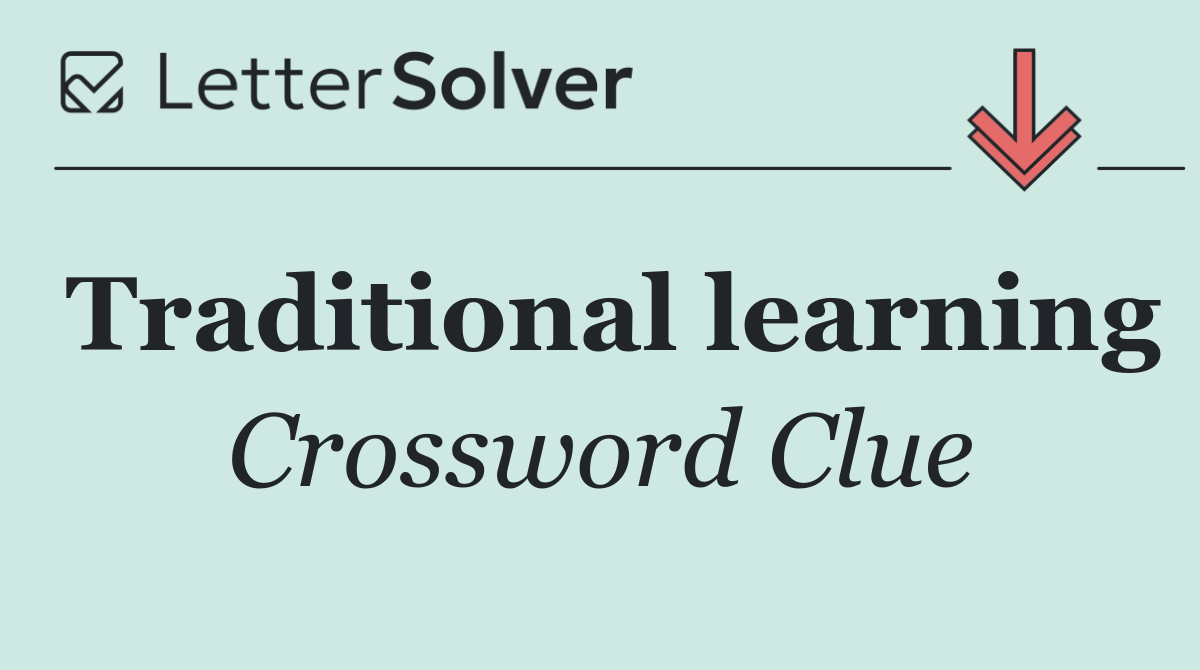 Traditional learning