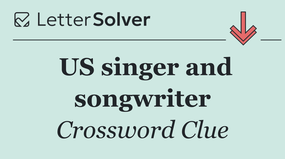 US singer and songwriter