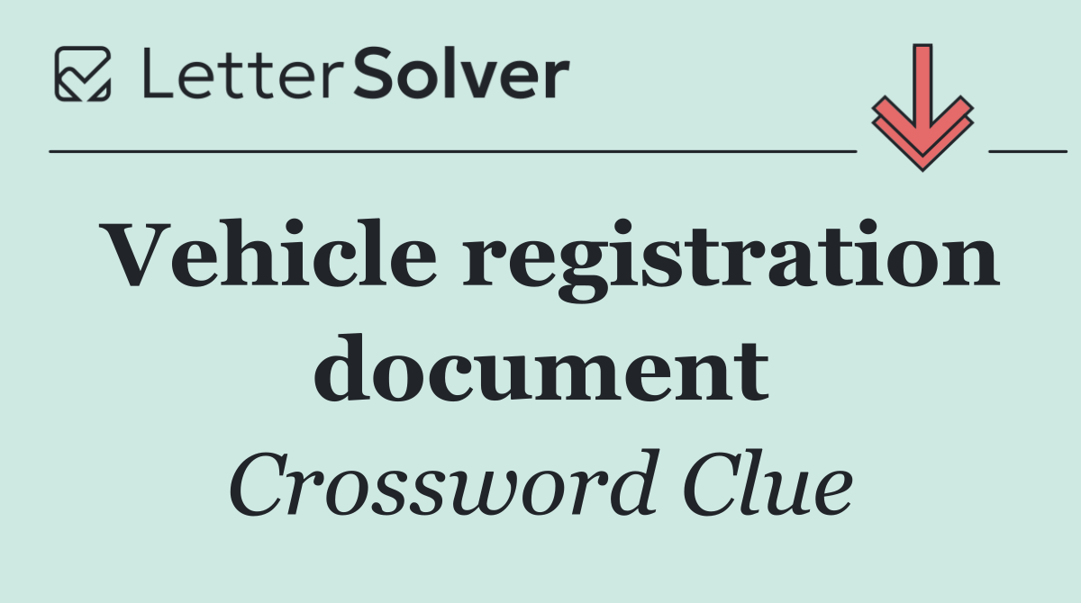 Vehicle registration document