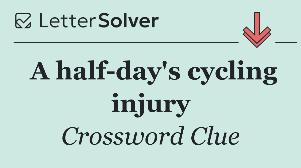 A half day's cycling injury