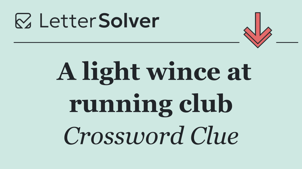 A light wince at running club