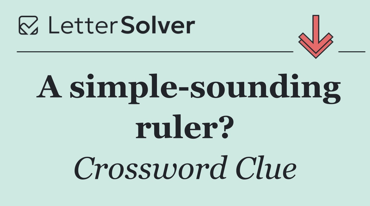 A simple sounding ruler?