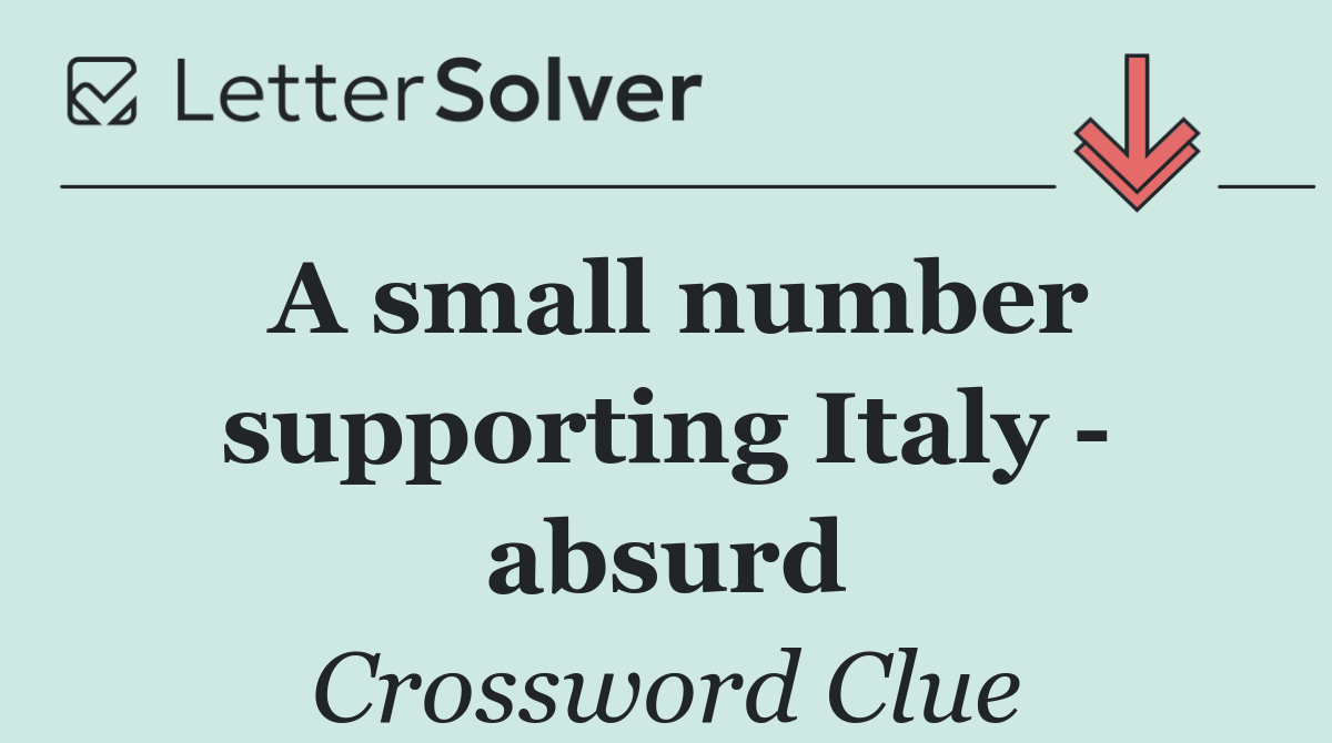 A small number supporting Italy   absurd