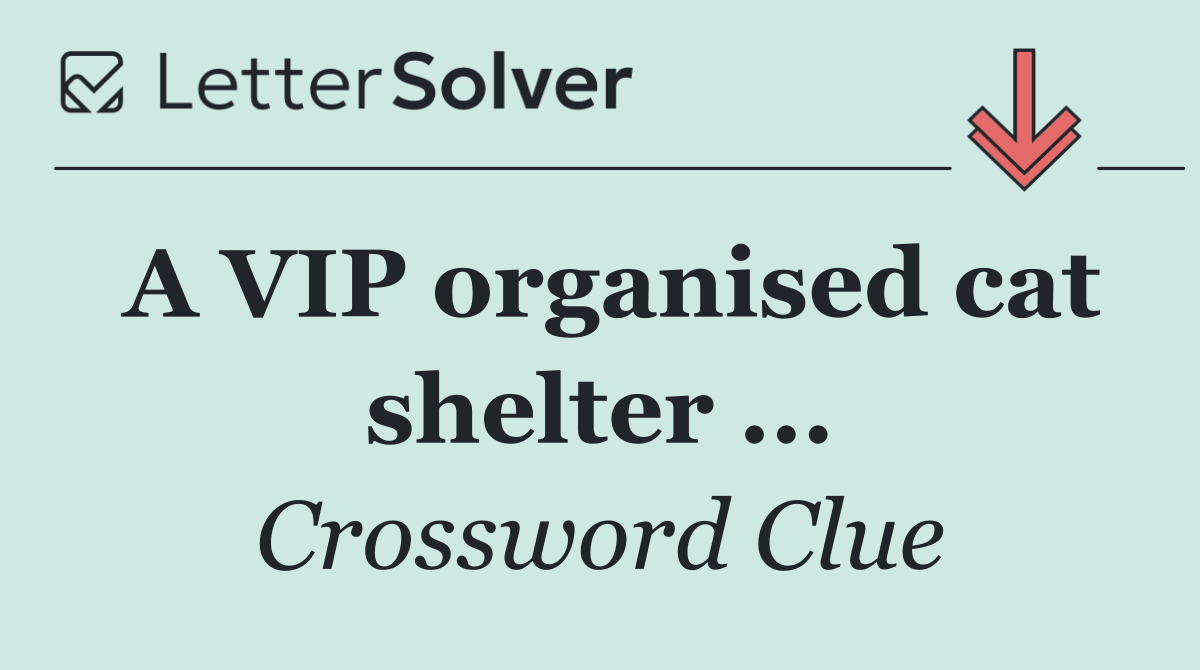 A VIP organised cat shelter ...