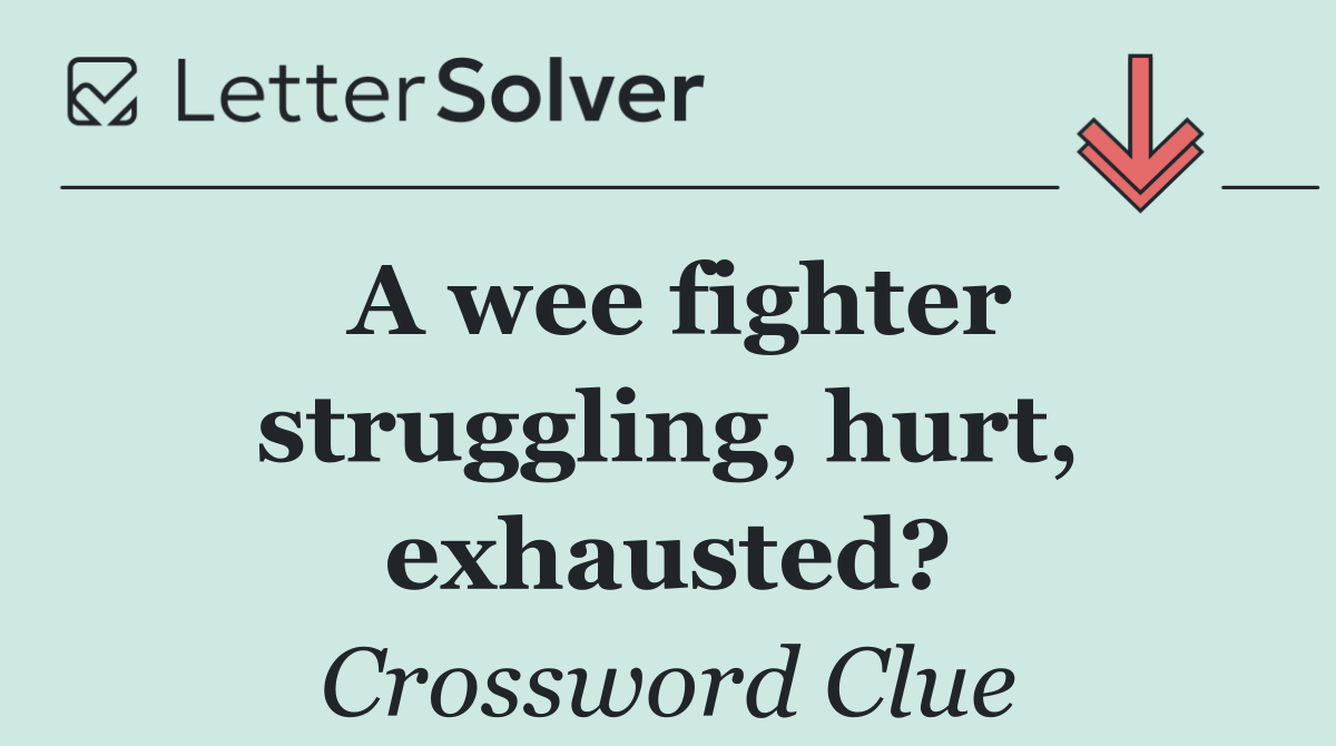 A wee fighter struggling, hurt, exhausted?
