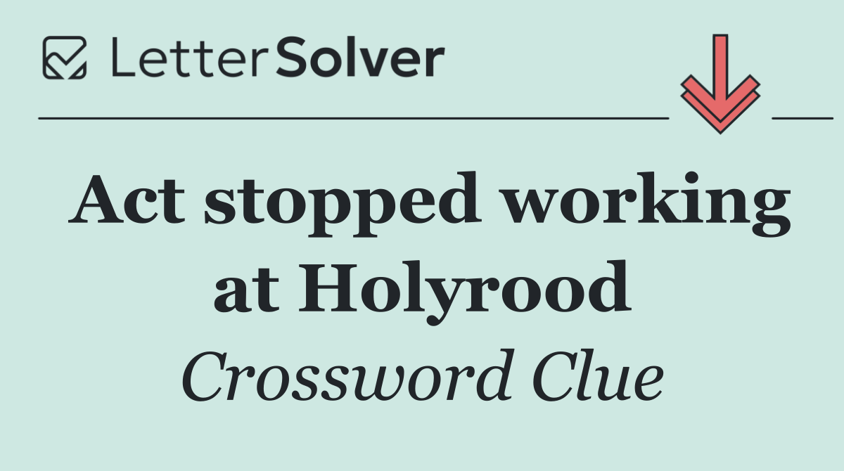 Act stopped working at Holyrood