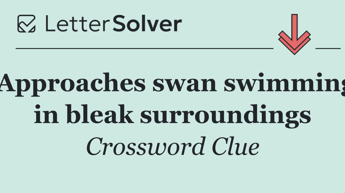 Approaches swan swimming in bleak surroundings