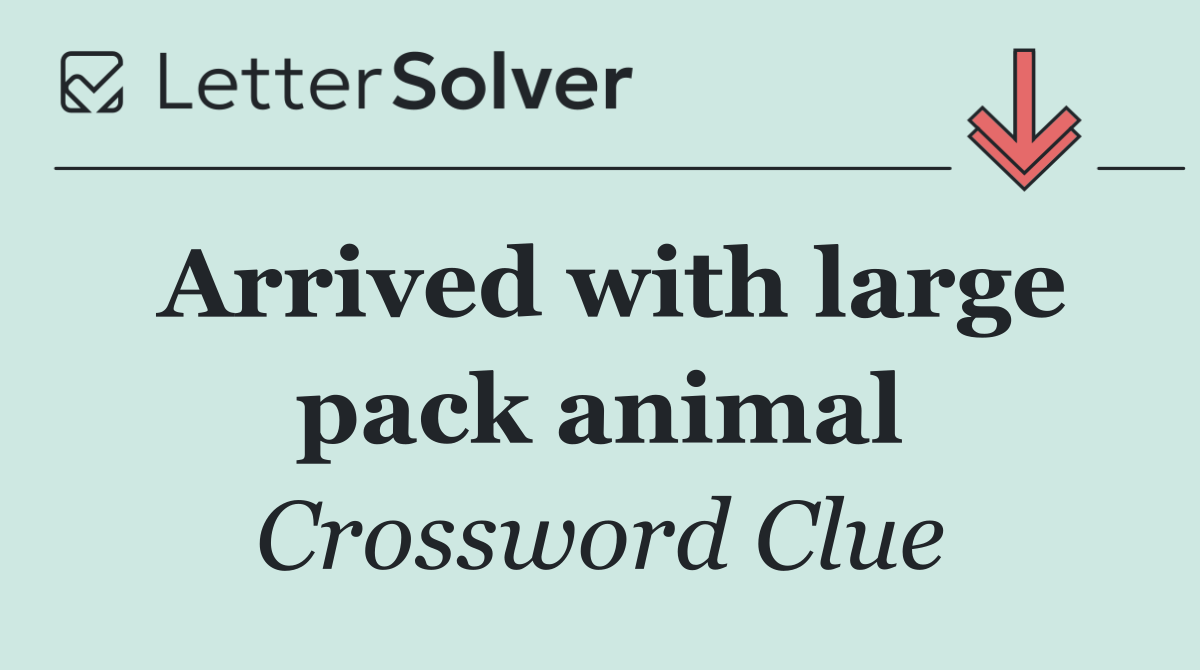 Arrived with large pack animal
