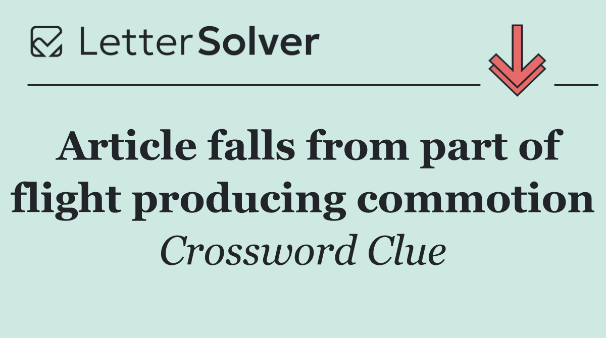 Article falls from part of flight producing commotion