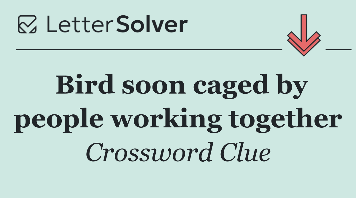 Bird soon caged by people working together
