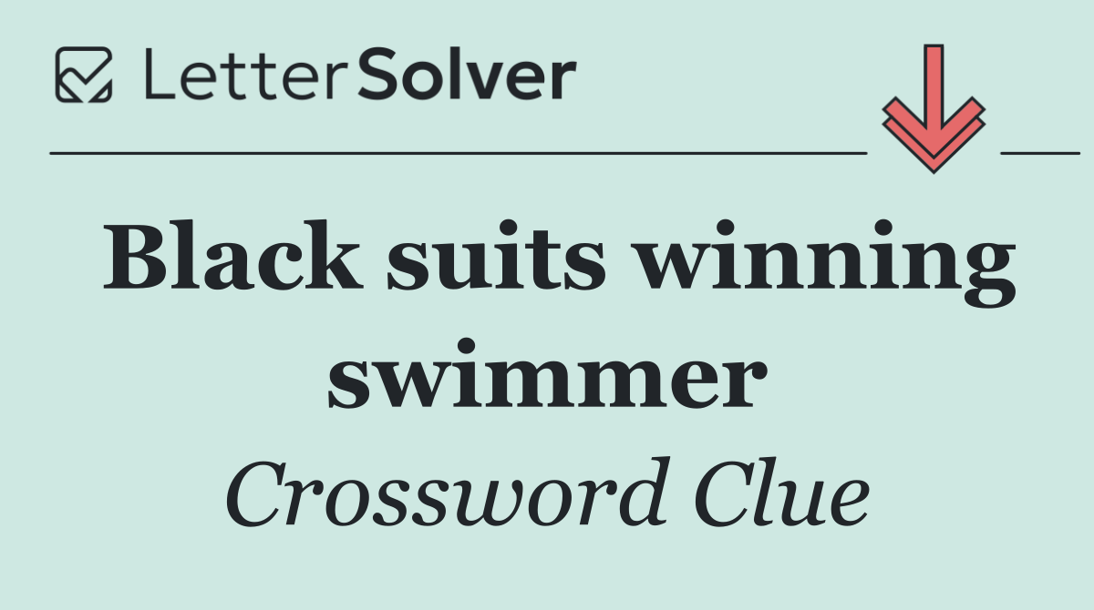 Black suits winning swimmer