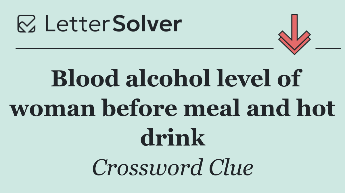 Blood alcohol level of woman before meal and hot drink