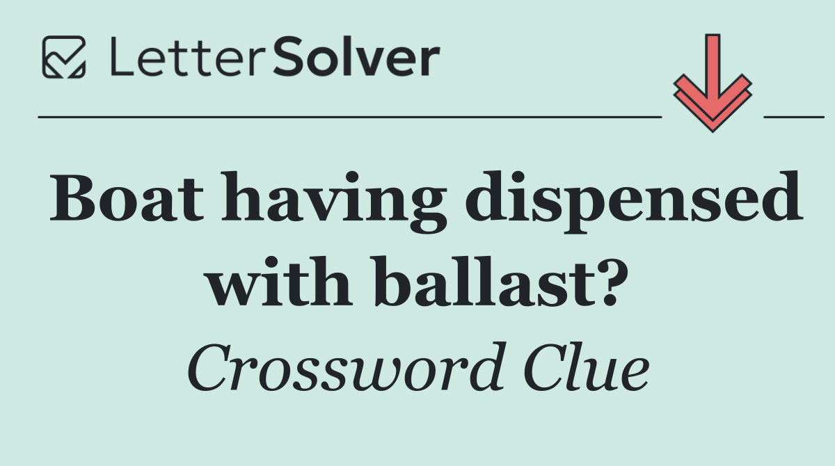 Boat having dispensed with ballast?