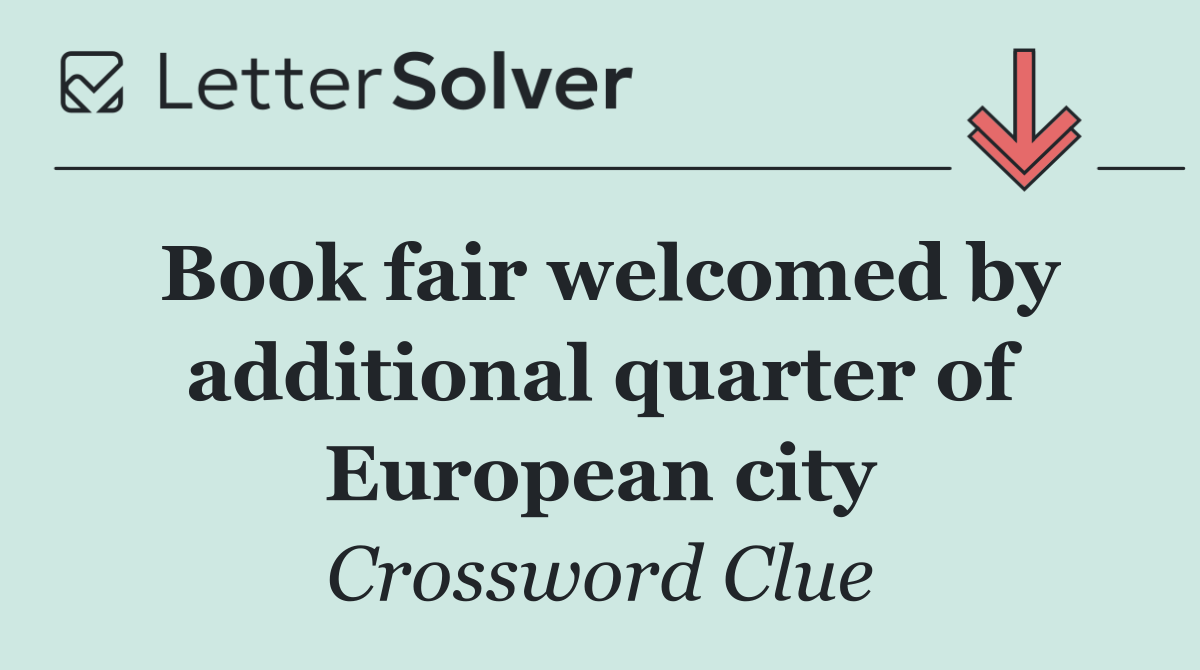 Book fair welcomed by additional quarter of European city