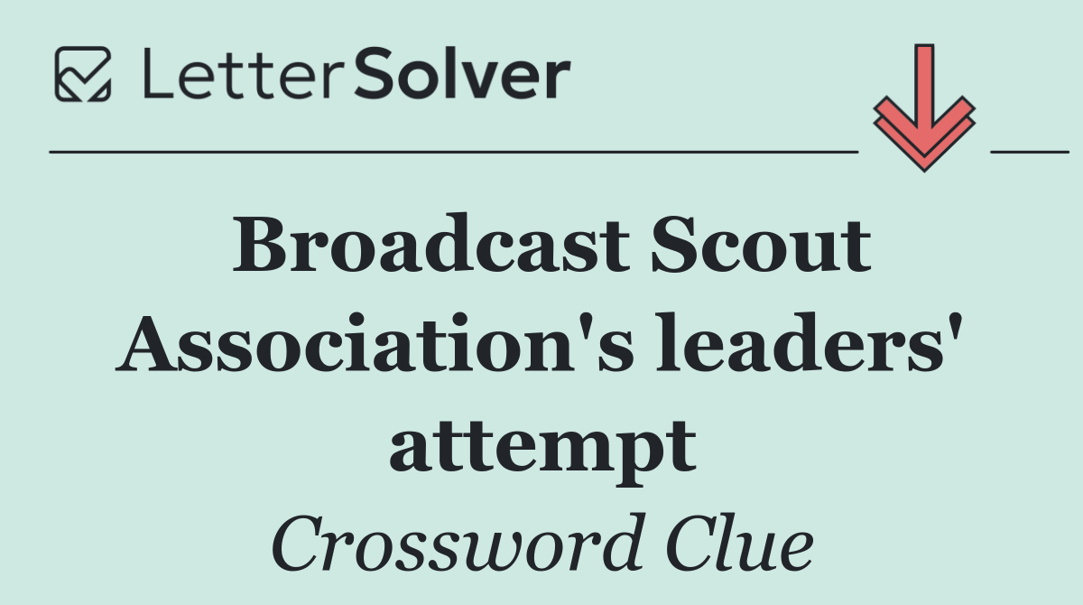 Broadcast Scout Association's leaders' attempt