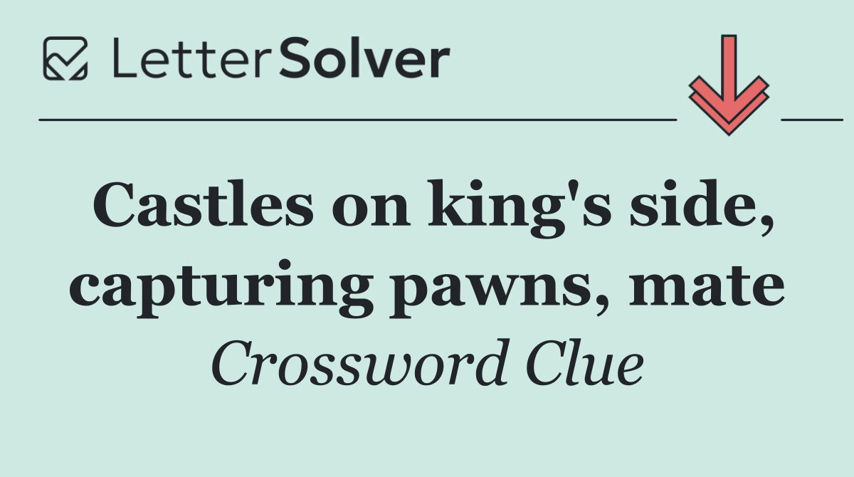 Castles on king's side, capturing pawns, mate