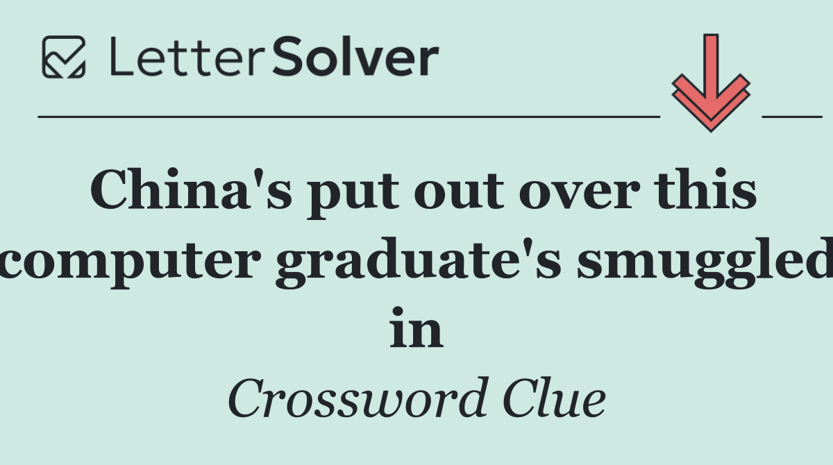 China's put out over this computer graduate's smuggled in