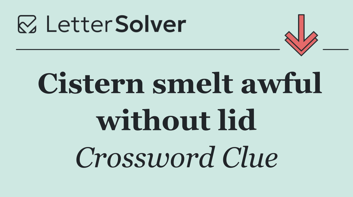 Cistern smelt awful without lid