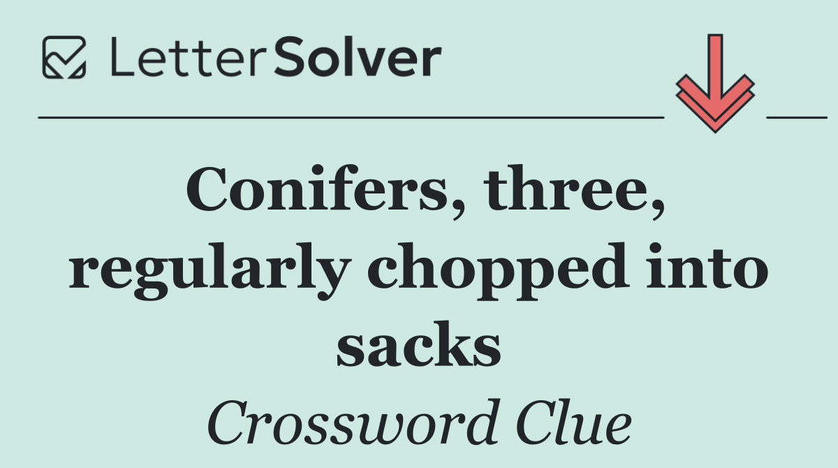 Conifers, three, regularly chopped into sacks