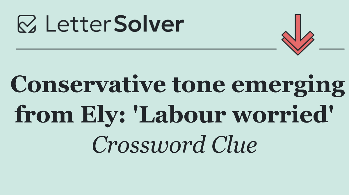 Conservative tone emerging from Ely: 'Labour worried'