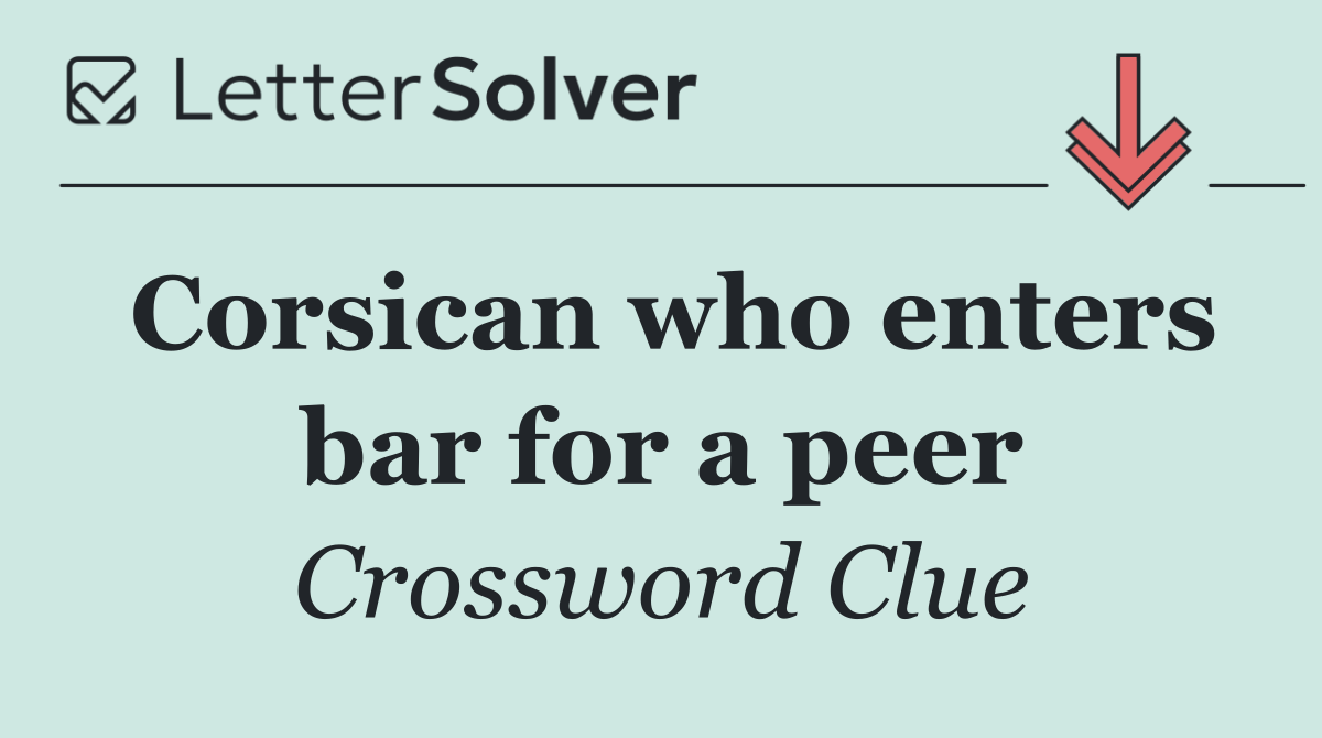 Corsican who enters bar for a peer