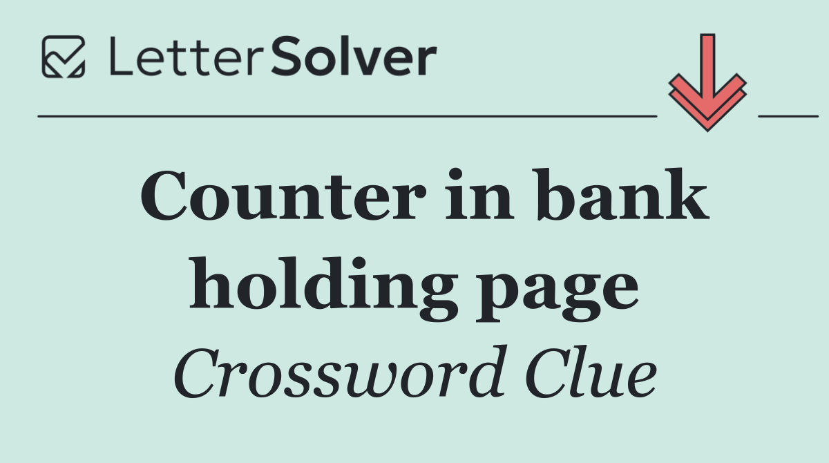 Counter in bank holding page