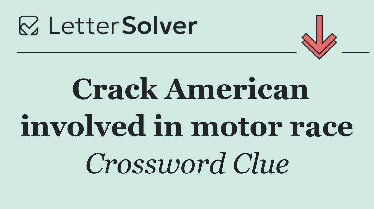 Crack American involved in motor race