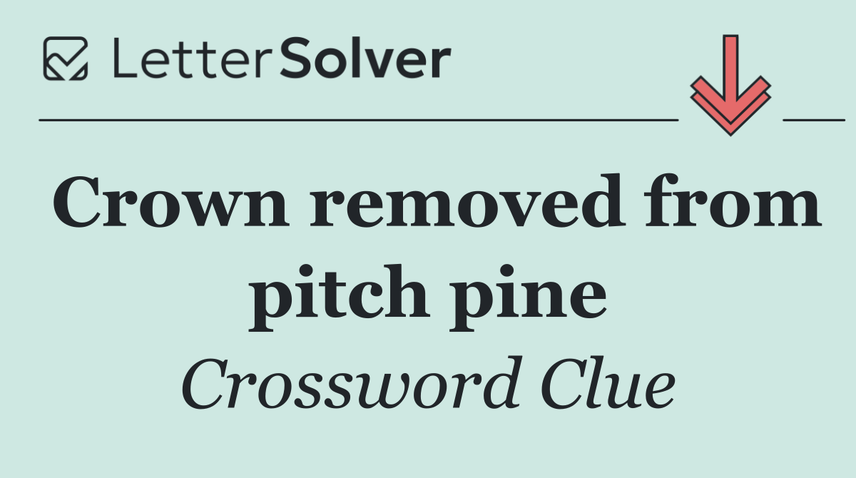 Crown removed from pitch pine