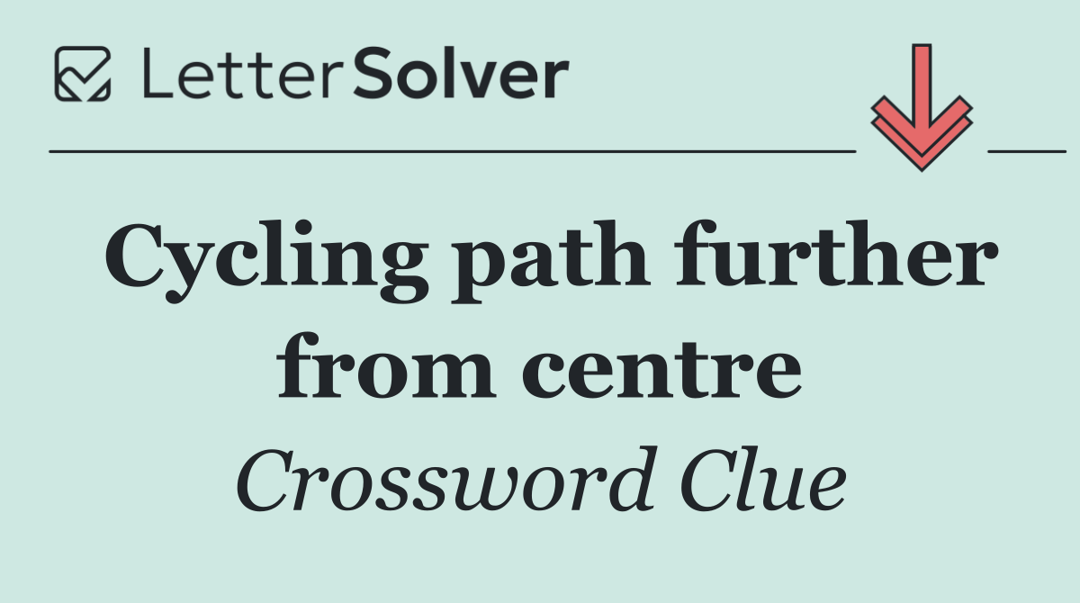 Cycling path further from centre