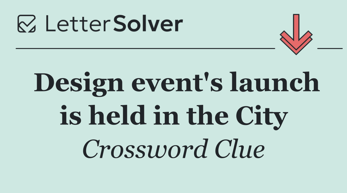Design event's launch is held in the City