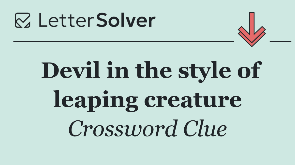 Devil in the style of leaping creature