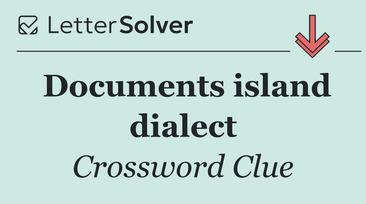 Documents island dialect