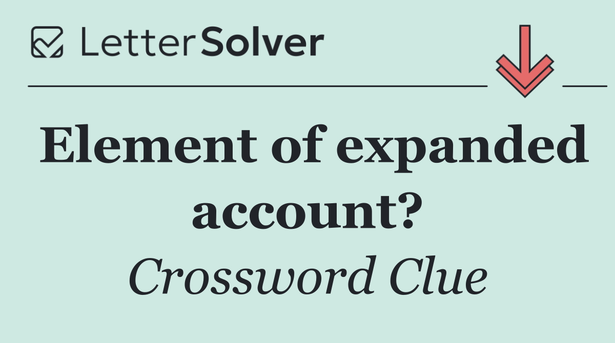 Element of expanded account?