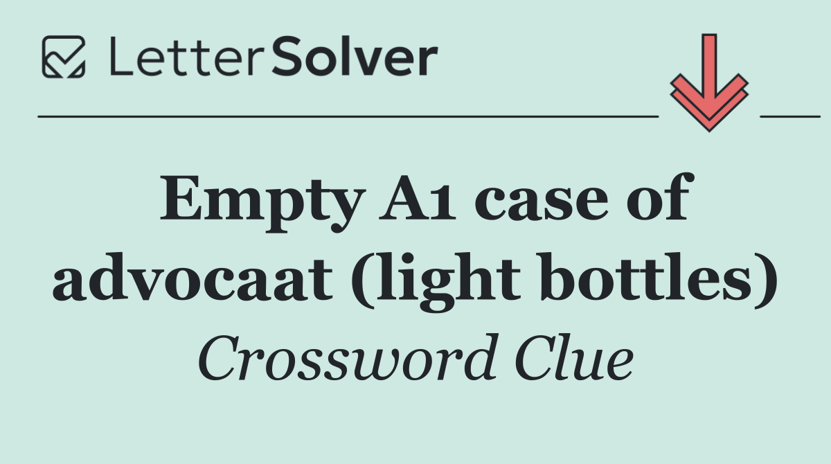 Empty A1 case of advocaat (light bottles)