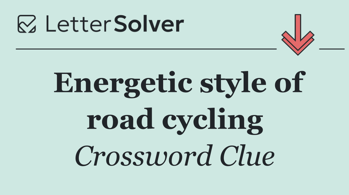 Energetic style of road cycling