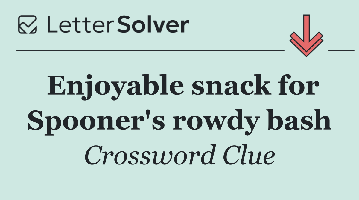 Enjoyable snack for Spooner's rowdy bash